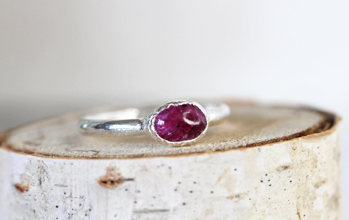 Ruby Ring - Electroformed Jewelry - Untreated Stone