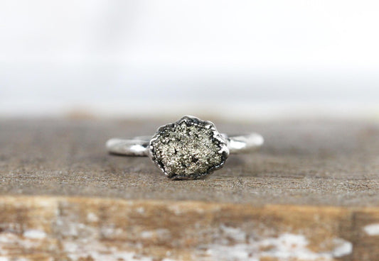 Pyrite Ring - Raw Mineral - Fools Gold Jewelry