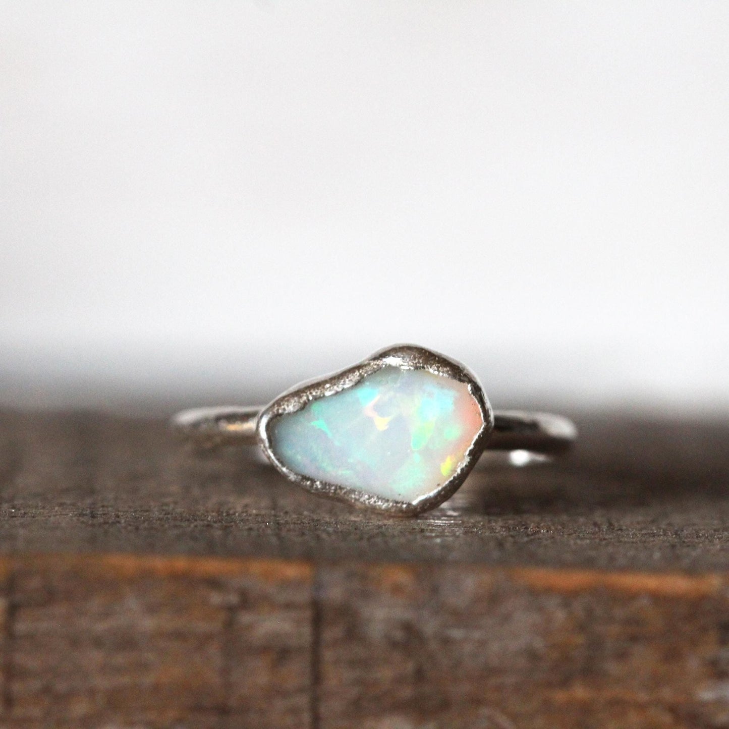 Ethiopian Opal Ring - October Birthstone - Natural Opal Jewelry