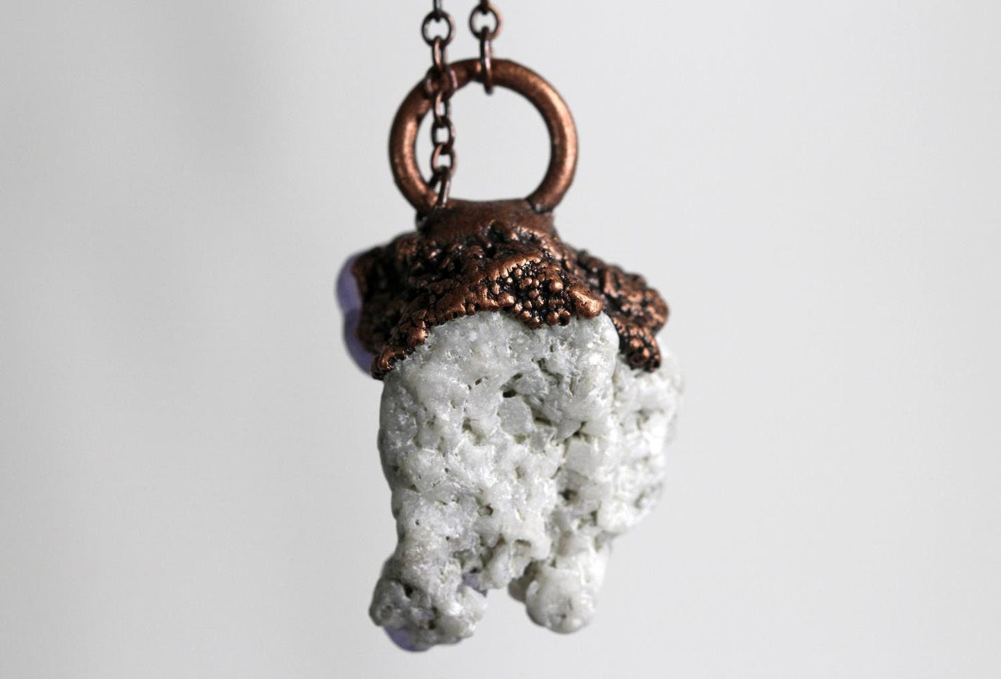 Purple Fluorite Pendant - Fluorite Cube Necklace - Gift for Rock Hound