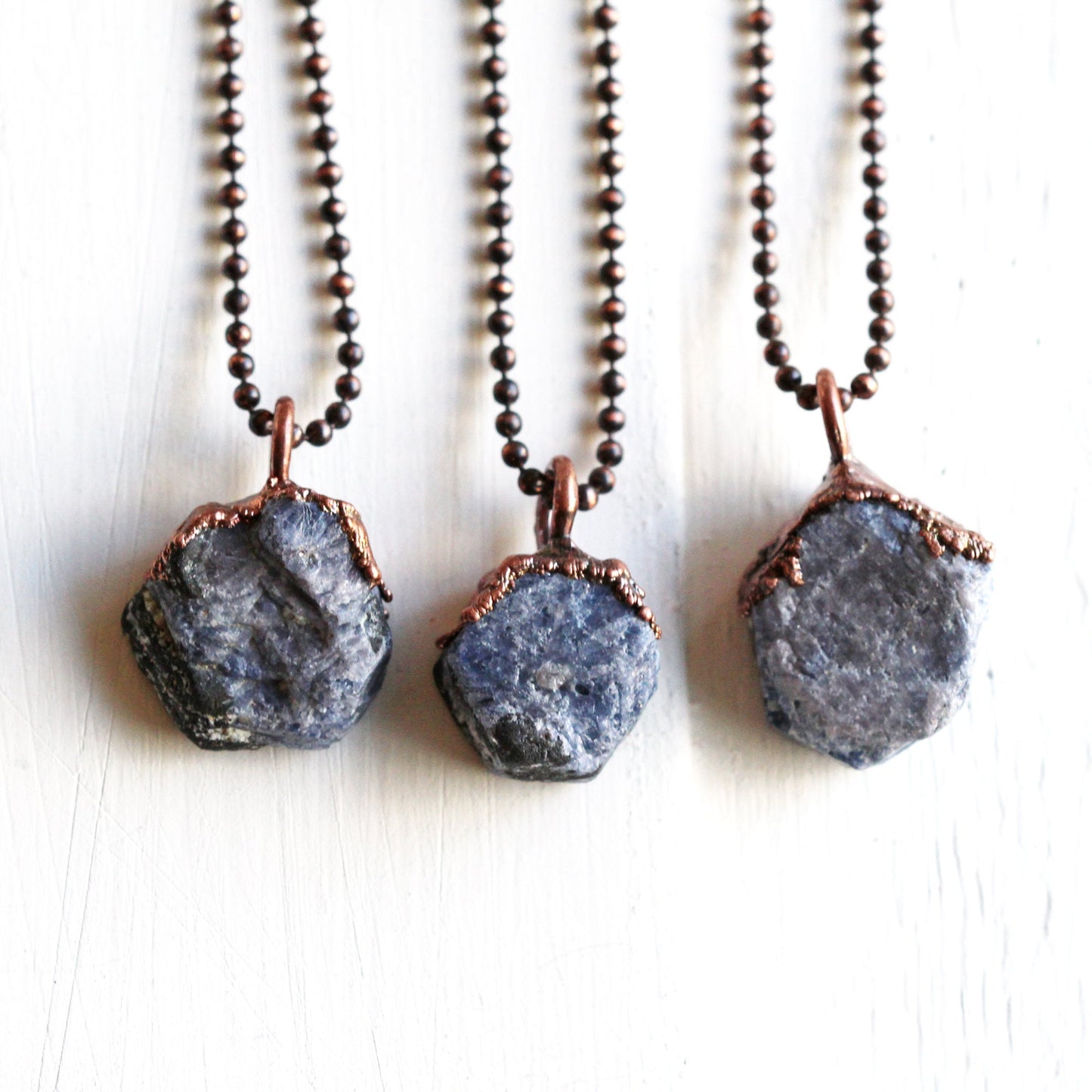 Raw Sapphire Necklace - Raw Gemstone Pendant - September Birthstone - Rough Crystal