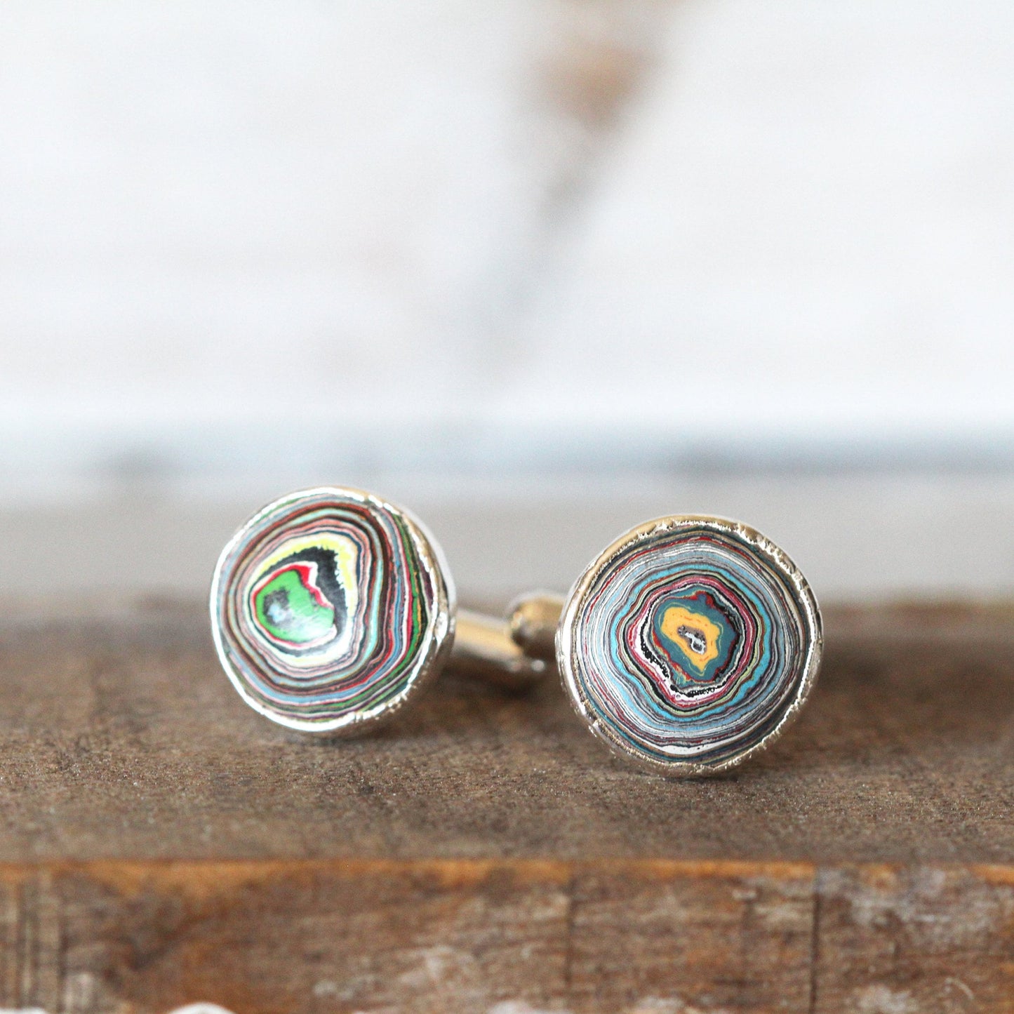 Graffiti Cuff Links - Graffiti Fordite - Gift for New Husband