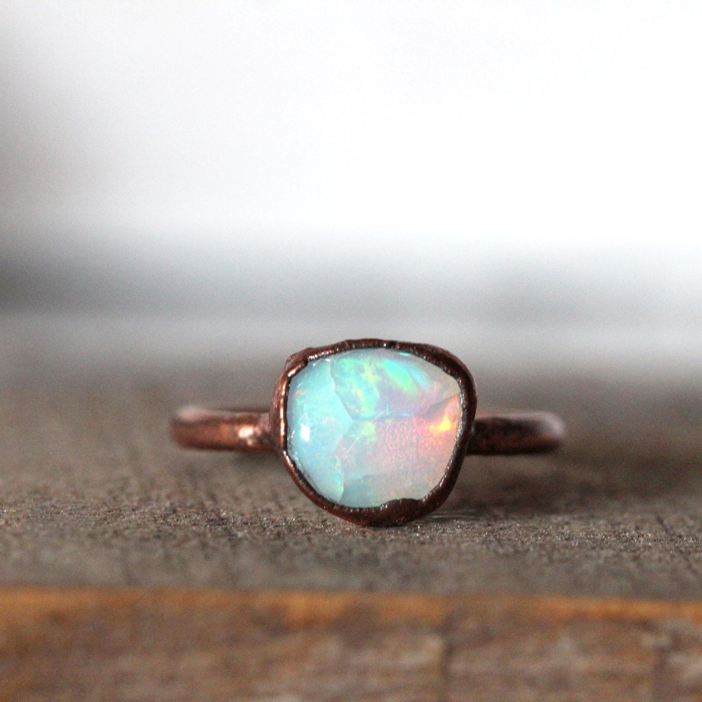 Ethiopian Opal Ring - October Birthstone - Natural Opal Jewelry