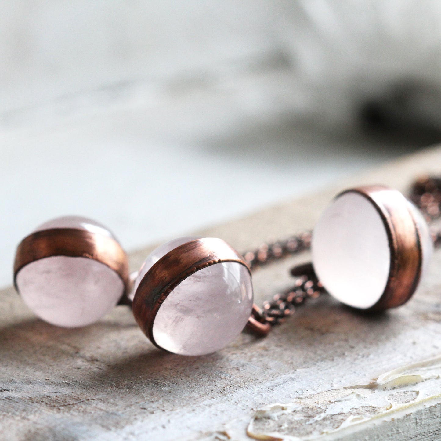 Rose Quartz Orb Necklace - Quartz Sphere Pendant - Pink Crystal Orb - Large Stone Layering Necklace