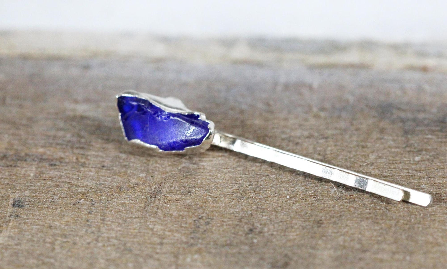 Sea Glass Bobby Pin - Cobalt Blue Hair Pin - Beach Wedding