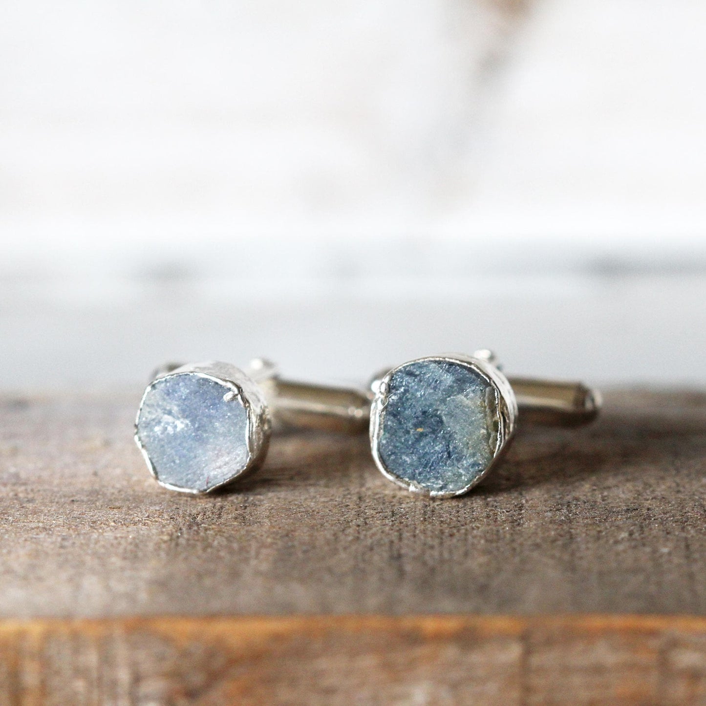 Sapphire Cuff Links - Birthstone Cufflinks - September Birthstone - Graduation Gift