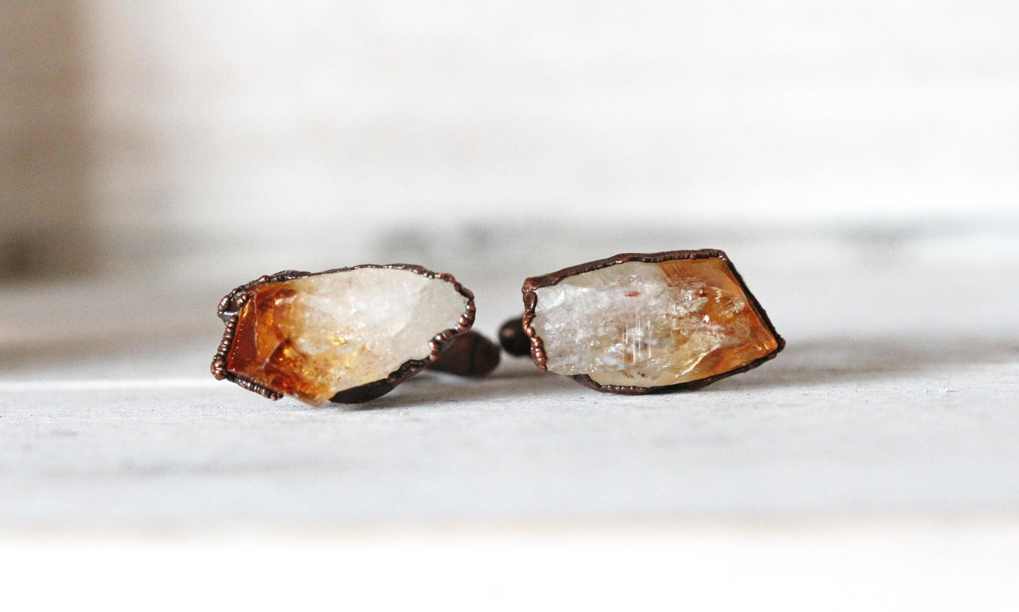 Citrine Cufflinks - Graduation Gift - Stone Cuff Links - Unique Gift for Him