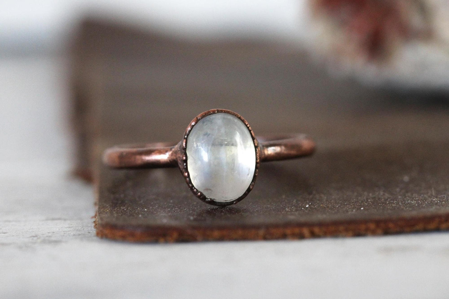 Moonstone Ring - Rainbow Moonstone - June Birthstone Jewelry