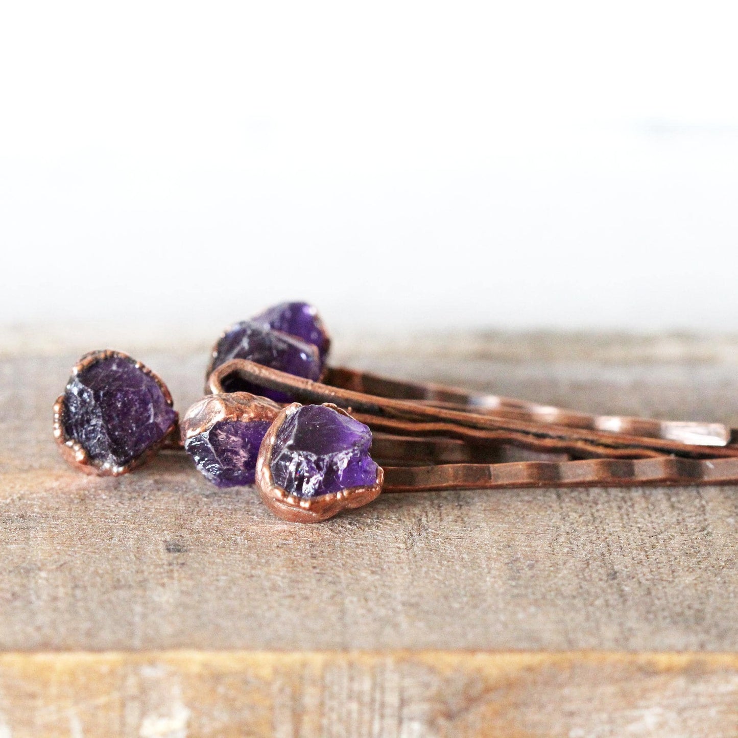 Stone Bobby Pin - Amethyst Hair Pin - Crystal Hair Pin - Purple Crystal - Bridal Hair Accessory