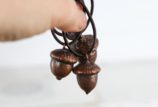Acorn Tree Ornament - Holiday Decor - Rustic Holiday Decor - Woodland Ornament - Copper Tree Ornament - Real Copper Acorn