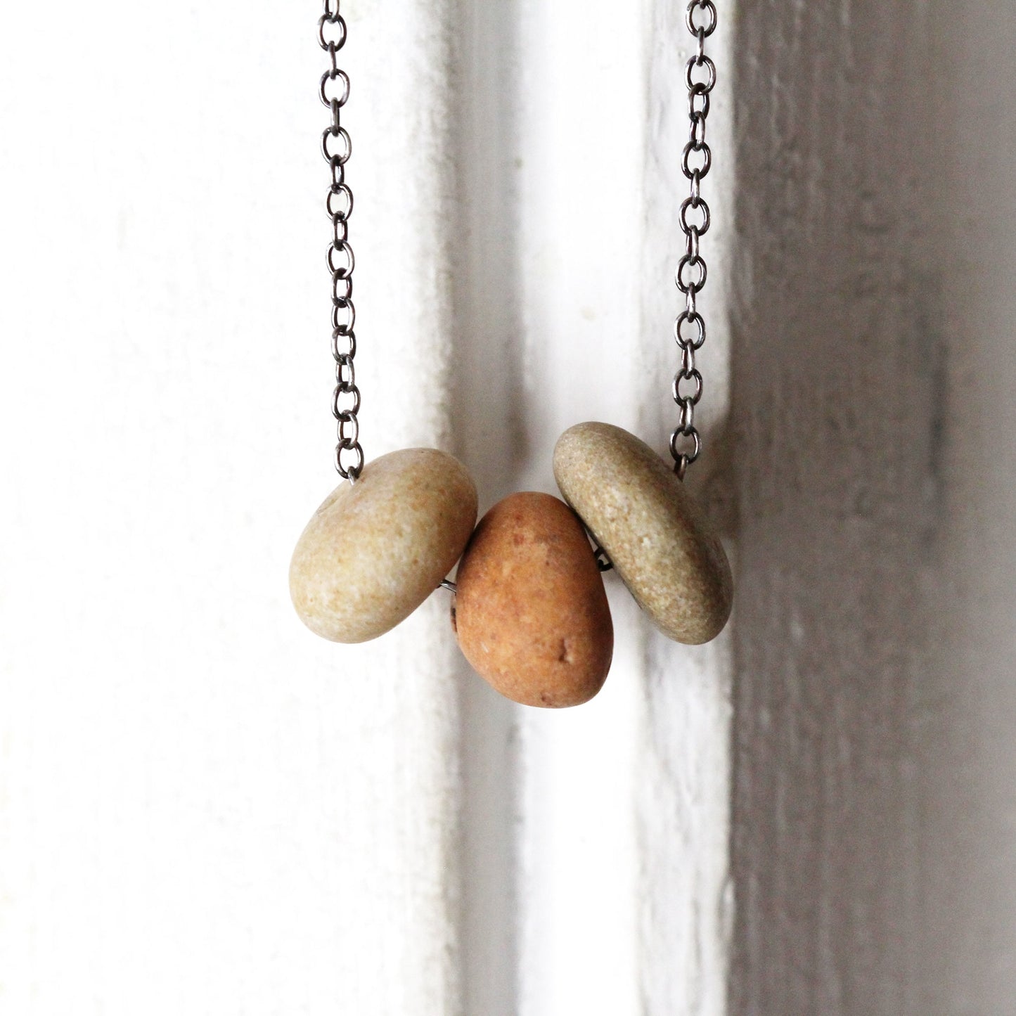 Beach Pebble Necklace - Stone Pendant - Natural Jewelry - Beachcomber