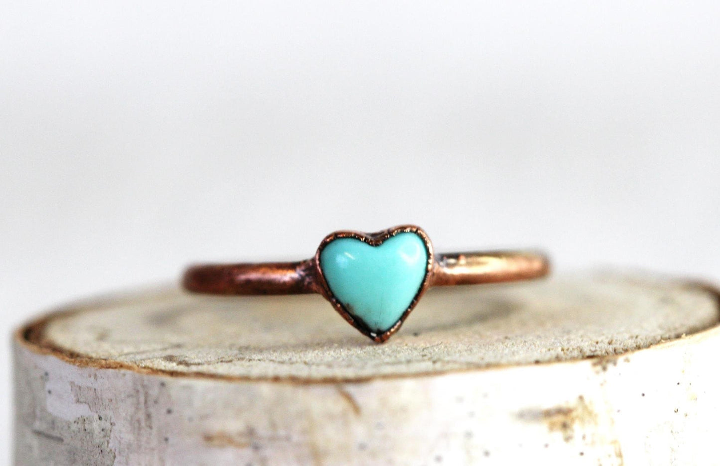 Turquoise Heart Ring - Campitos Turquoise - Electroformed Jewelry