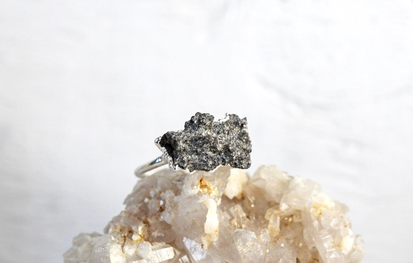 Fulgurite Ring - Lightning Strikes Sand - Petrified Lightning Jewelry - Collector Gift