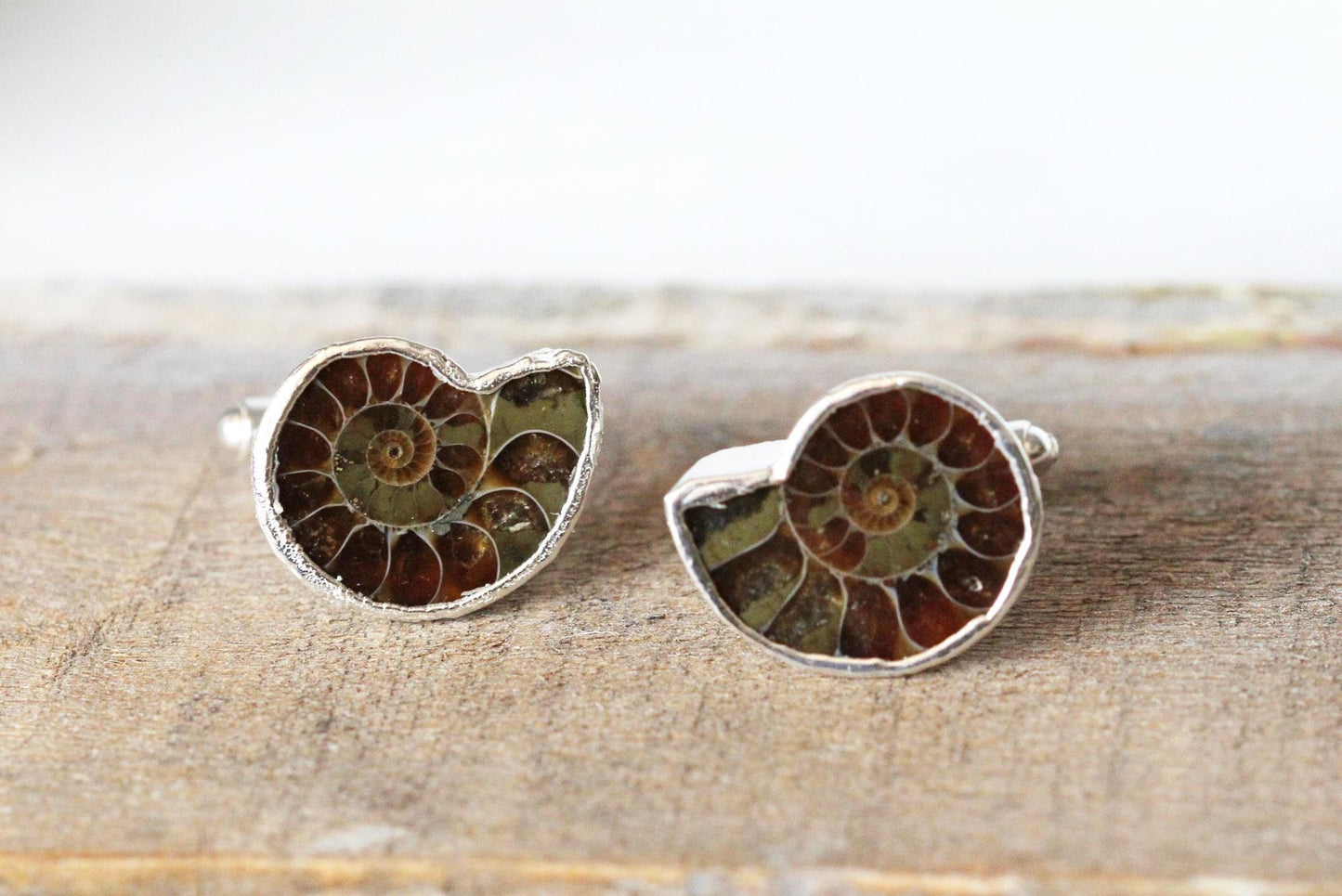 Ammonite Cufflinks - Groom Cufflinks - Groomsmen Gift - Father's Day Gift