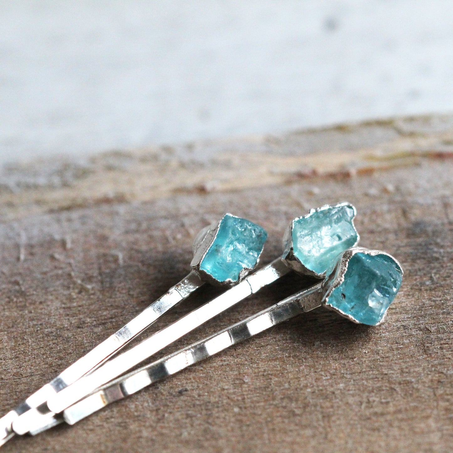 Crystal Bobby Pin - Blue Apatite Hair Pin - Wedding Hair Pin