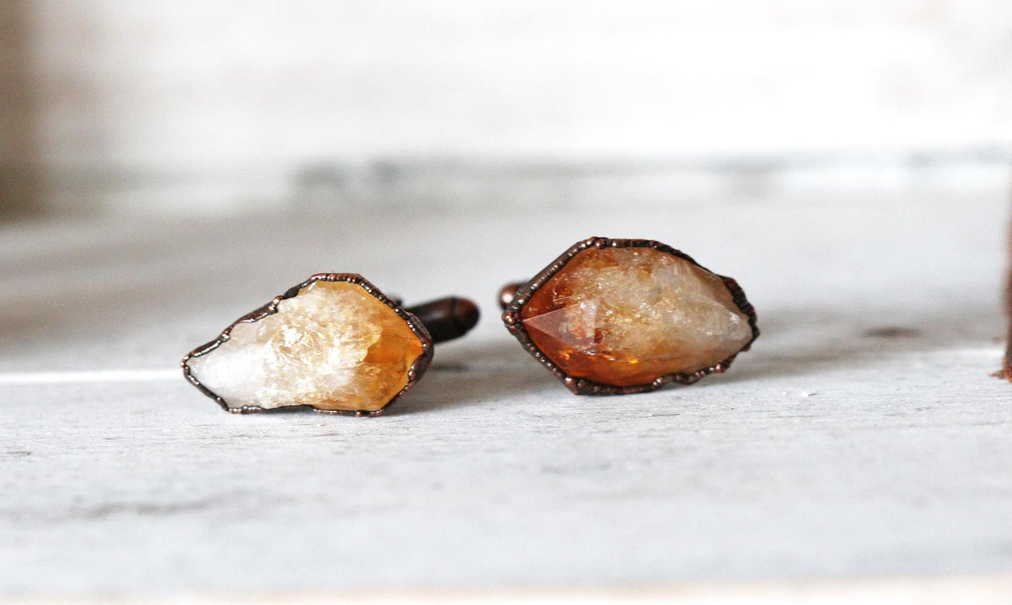 Citrine Cufflinks - Graduation Gift - Stone Cuff Links - Unique Gift for Him