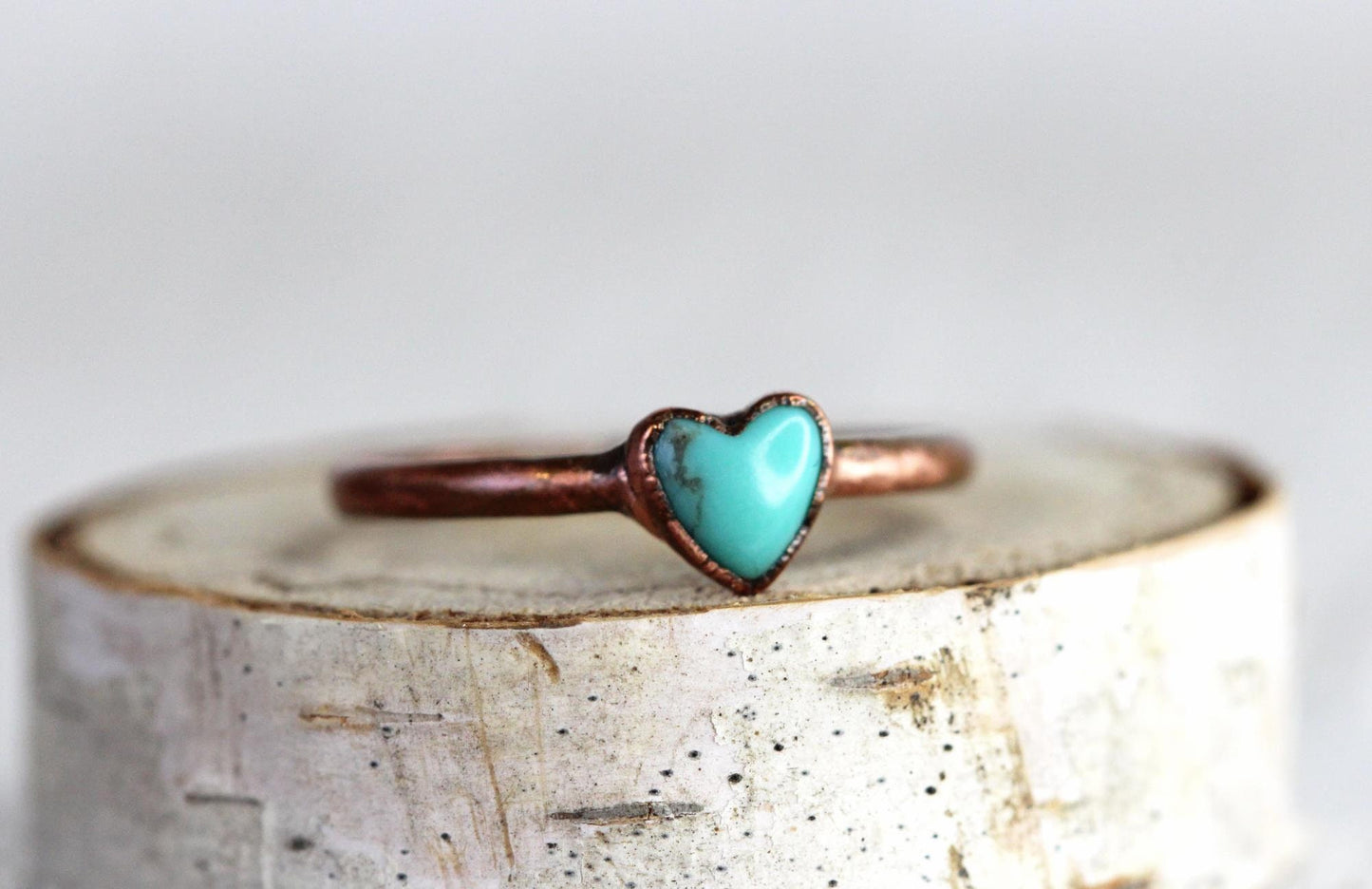 Turquoise Heart Ring - Campitos Turquoise - Electroformed Jewelry