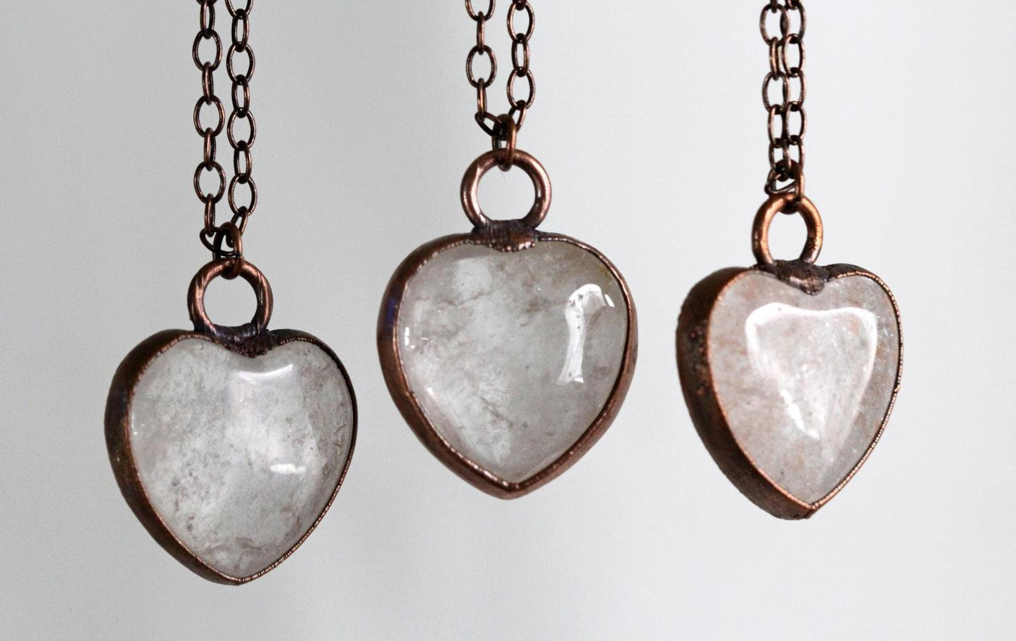 Crystal Heart Pendant - Quartz Crystal Pendant - Crystal Heart Necklace