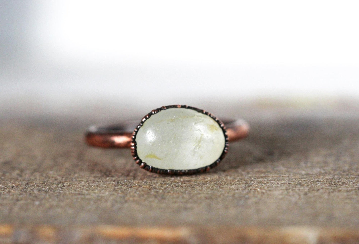 White Topaz Jewelry - Electroformed Jewelry - Statement Ring