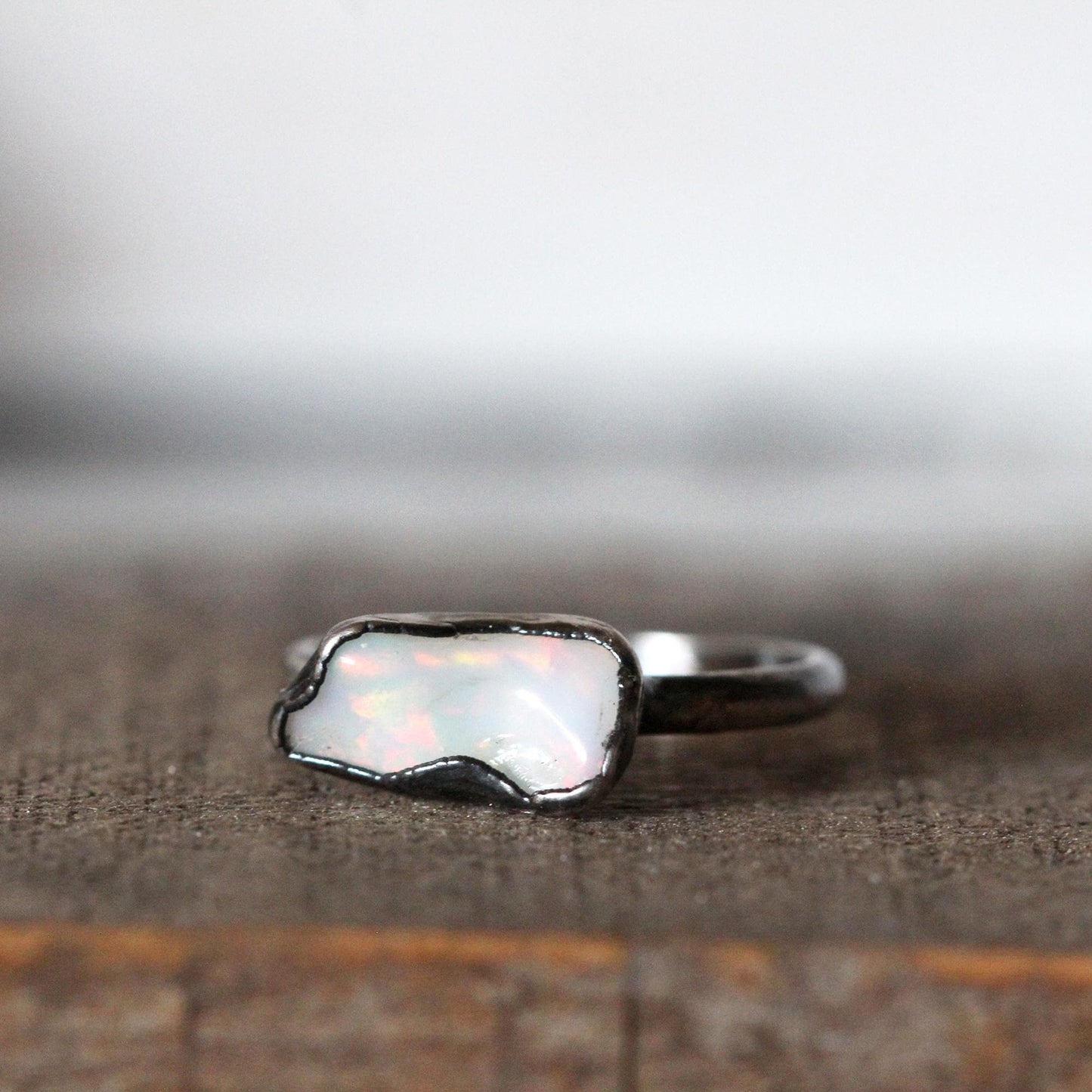 Ethiopian Opal Ring - October Birthstone - Natural Opal Jewelry