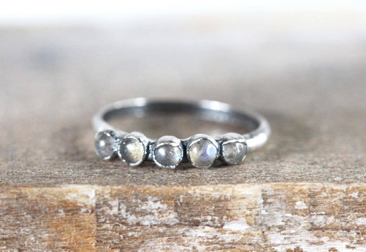 Labradorite Ring - March Birthstone - Multi Stone Ring