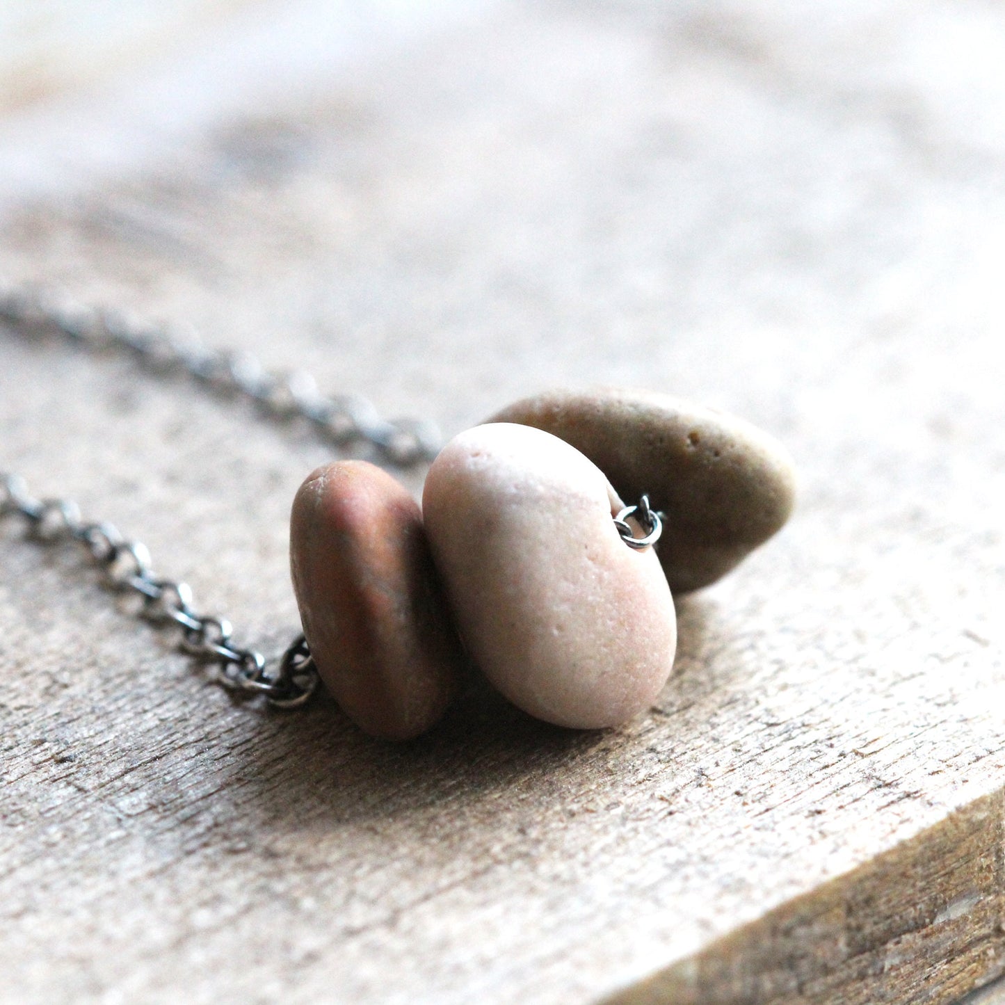 Beach Pebble Necklace - Stone Pendant - Natural Jewelry - Beachcomber