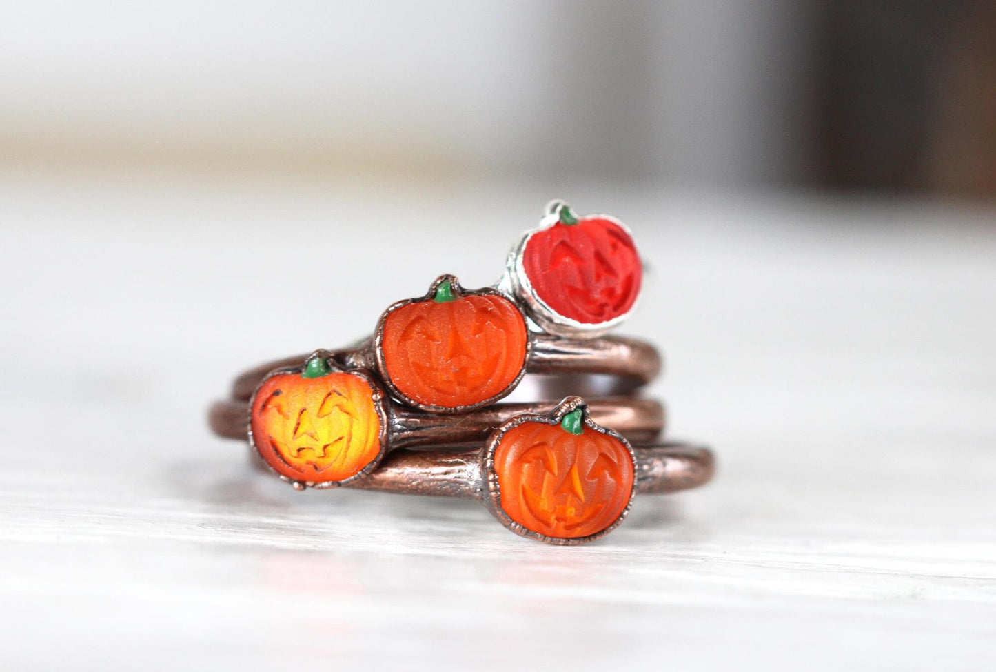 Pumpkin Ring - Orange Jack-O-Lantern - Fall Jewelry