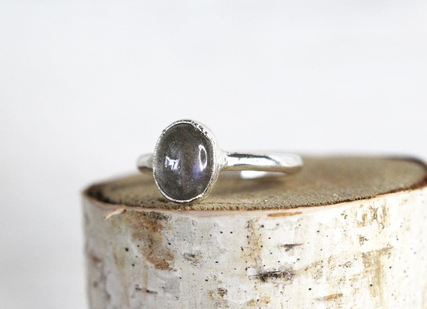 Labradorite Ring - Purple Labradorite Jewelry - Crystal Ring