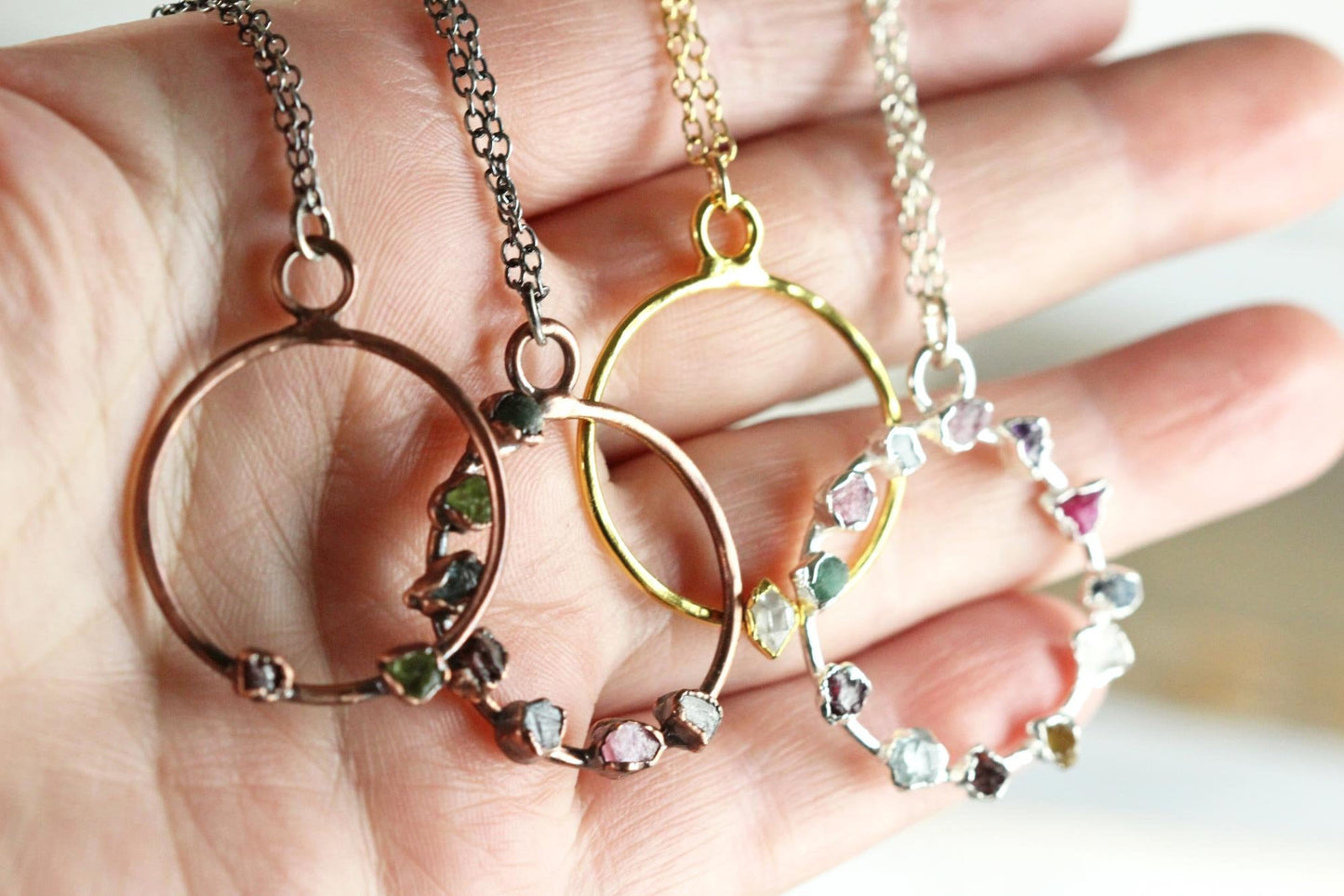 Personalized Mothers Day Necklace - Gift for Mom - Raw Crystal Pendant - Birthstone Necklace