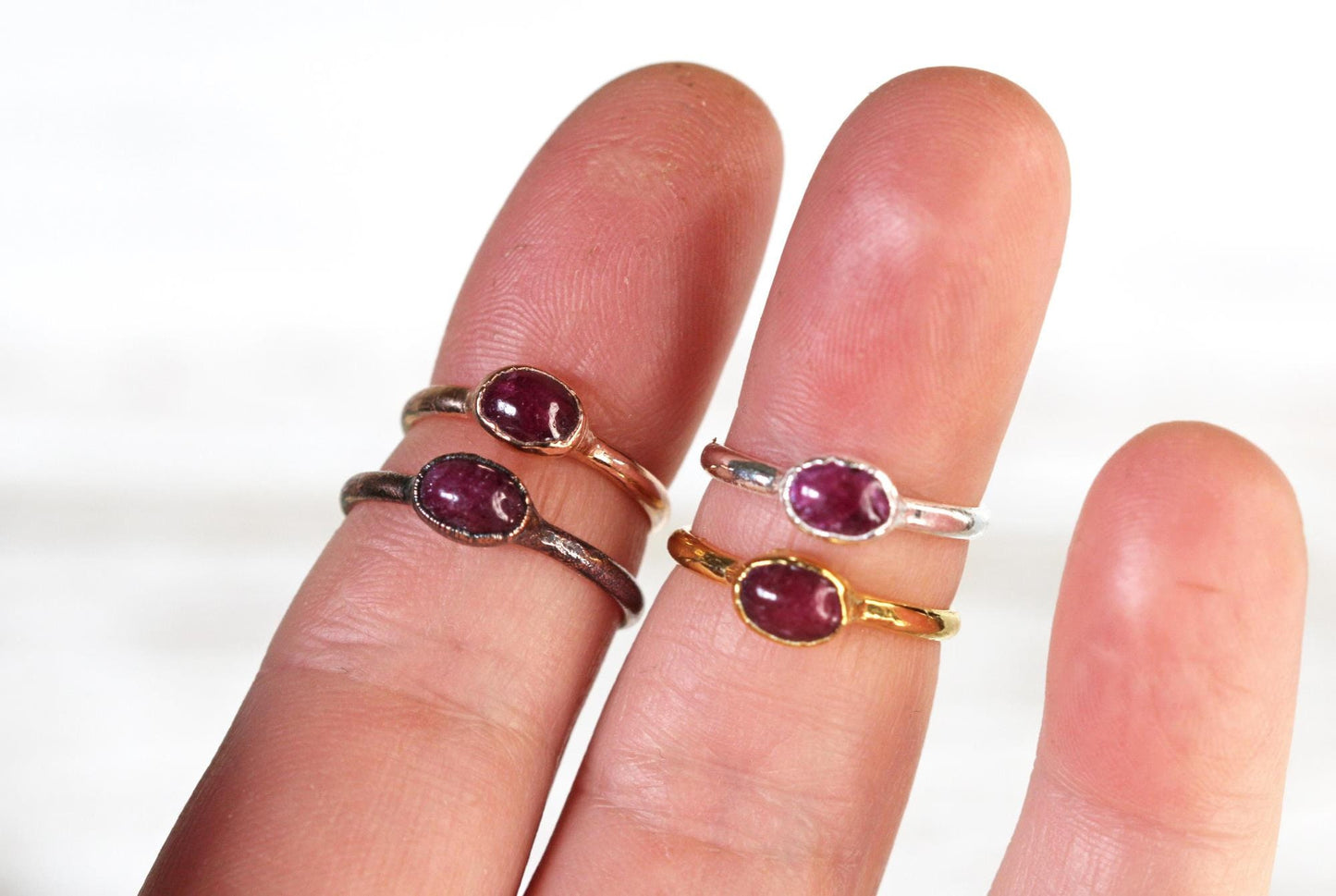 Ruby Ring - Electroformed Jewelry - Untreated Stone