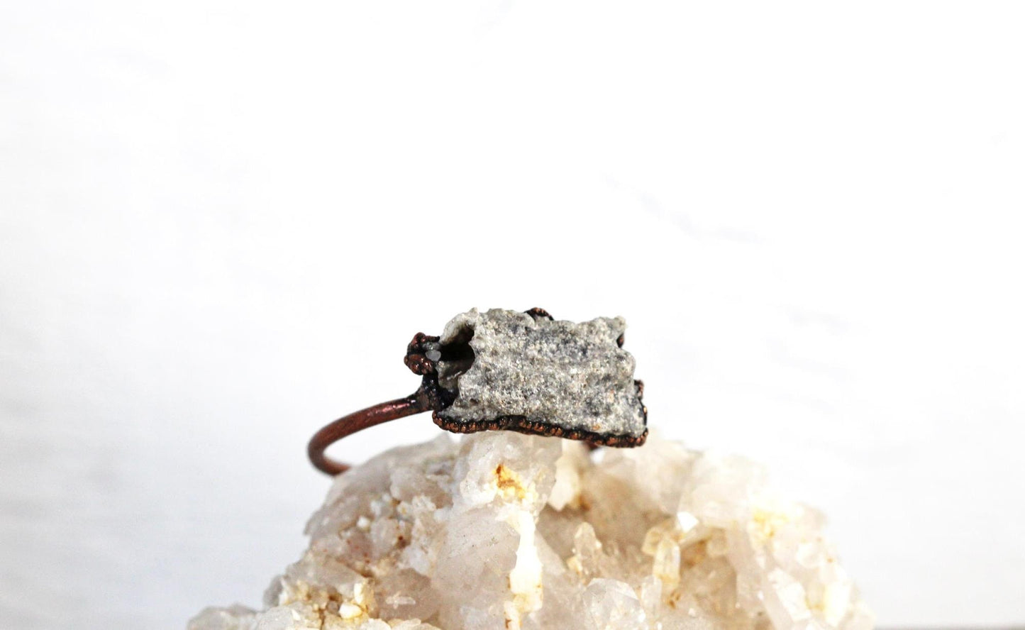 Fulgurite Ring - Lightning Strikes Sand - Petrified Lightning Jewelry - Collector Gift
