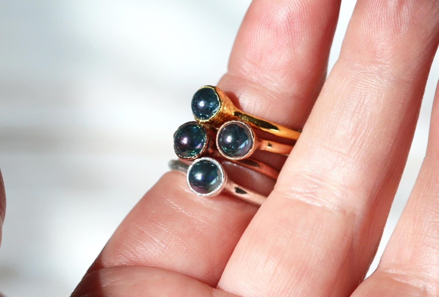 Aura Crystal Ring - Crystal Ball - Blue Sphere