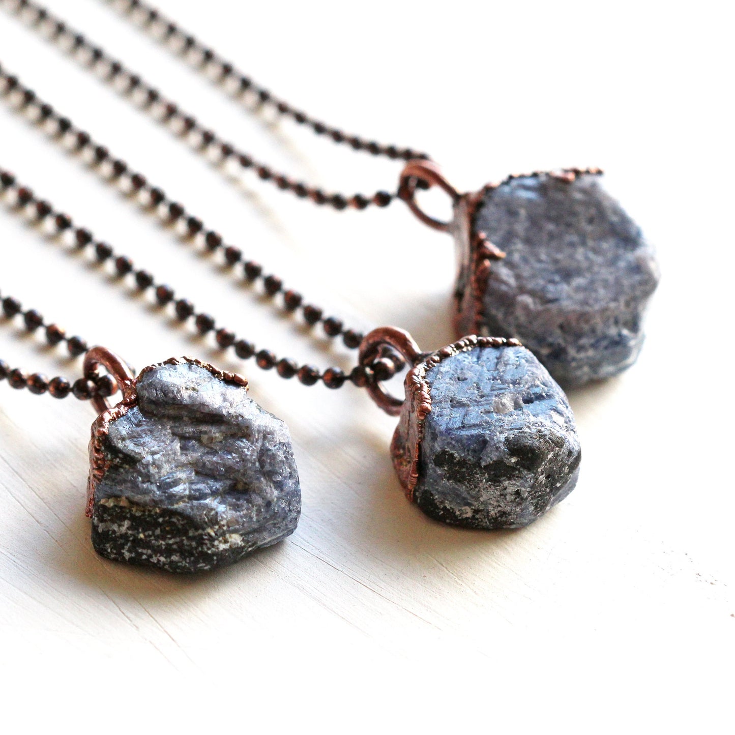 Raw Sapphire Necklace - Raw Gemstone Pendant - September Birthstone - Rough Crystal