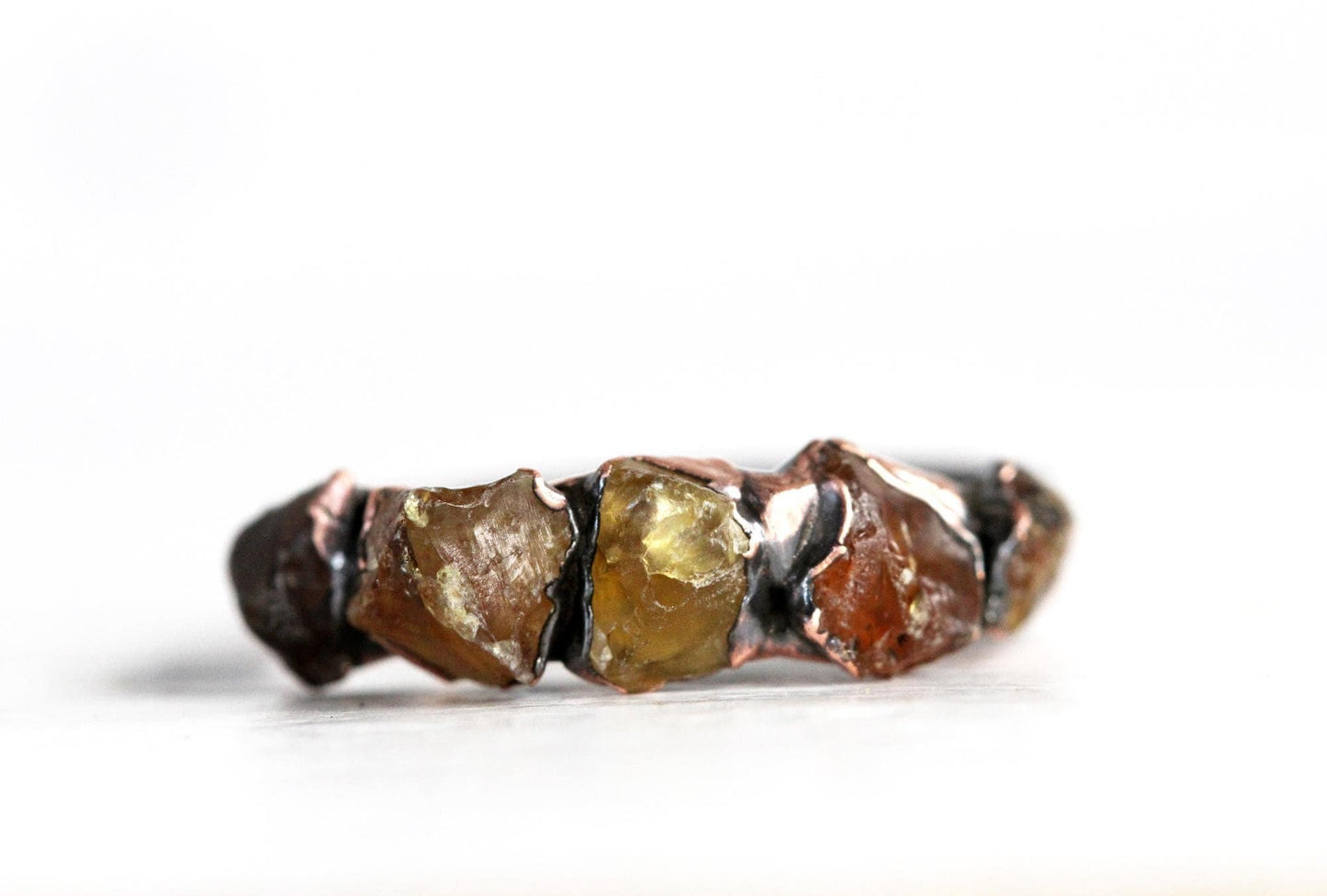 Raw Amber Ring - Baltic Amber Jewelry - Multi Stone Ring - Natural Amber Stone