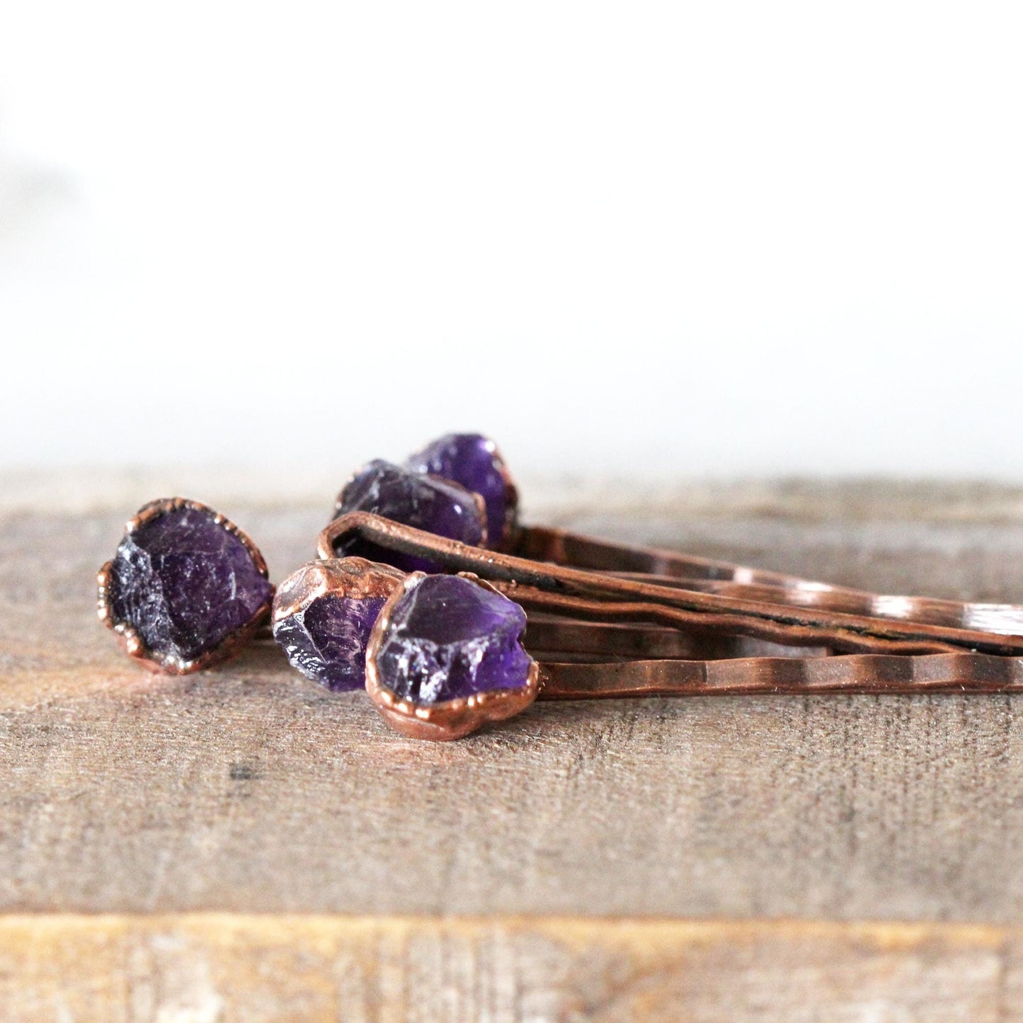 Stone Bobby Pin - Amethyst Hair Pin - Crystal Hair Pin - Purple Crystal - Bridal Hair Accessory