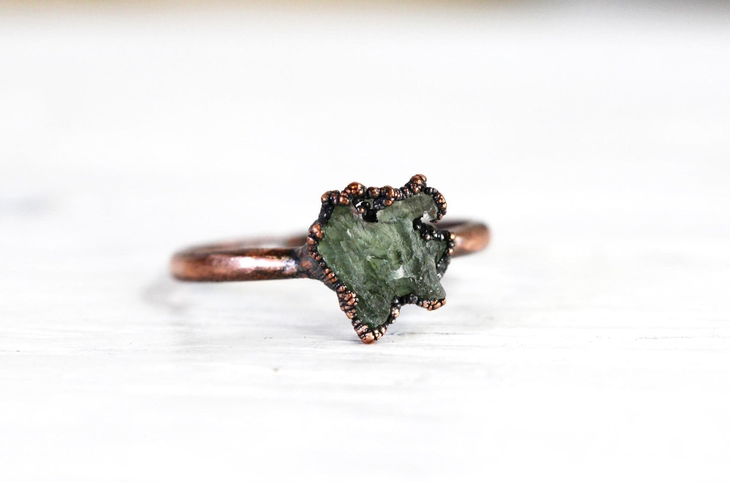 Moldavite Ring - Geekery Gift - Tektite Jewelry