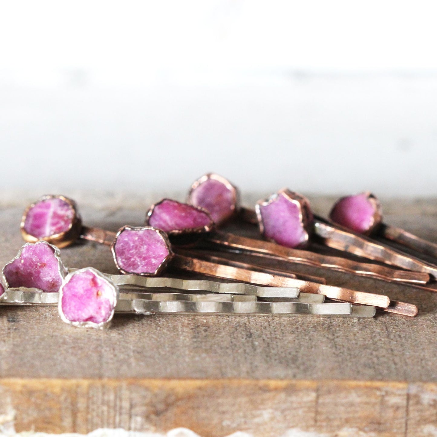 Ruby Bobby Pin- Stone Hair Jewelry - Bridal Hair Accessory