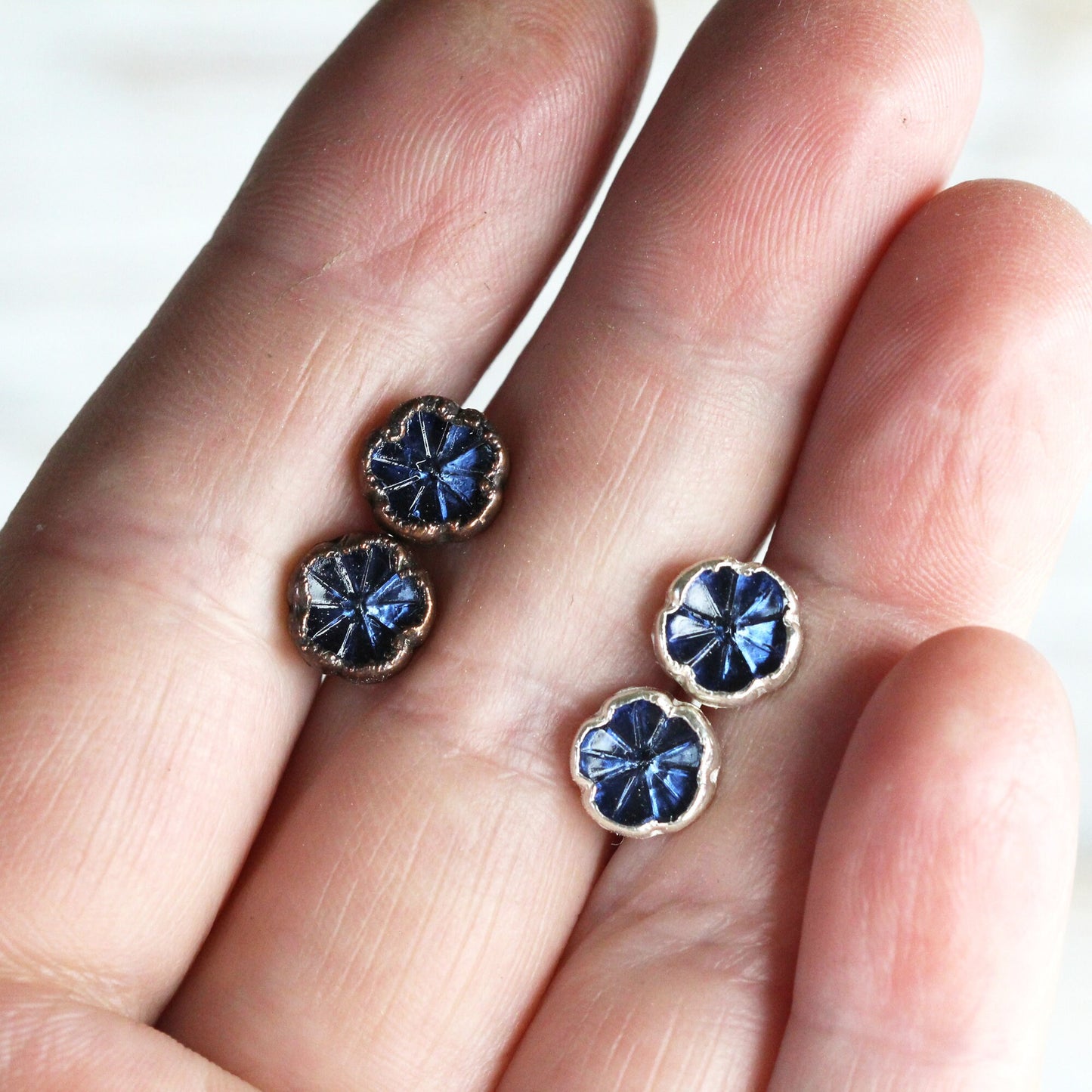 Flower Earrings - Something Blue - Botanical Jewelry