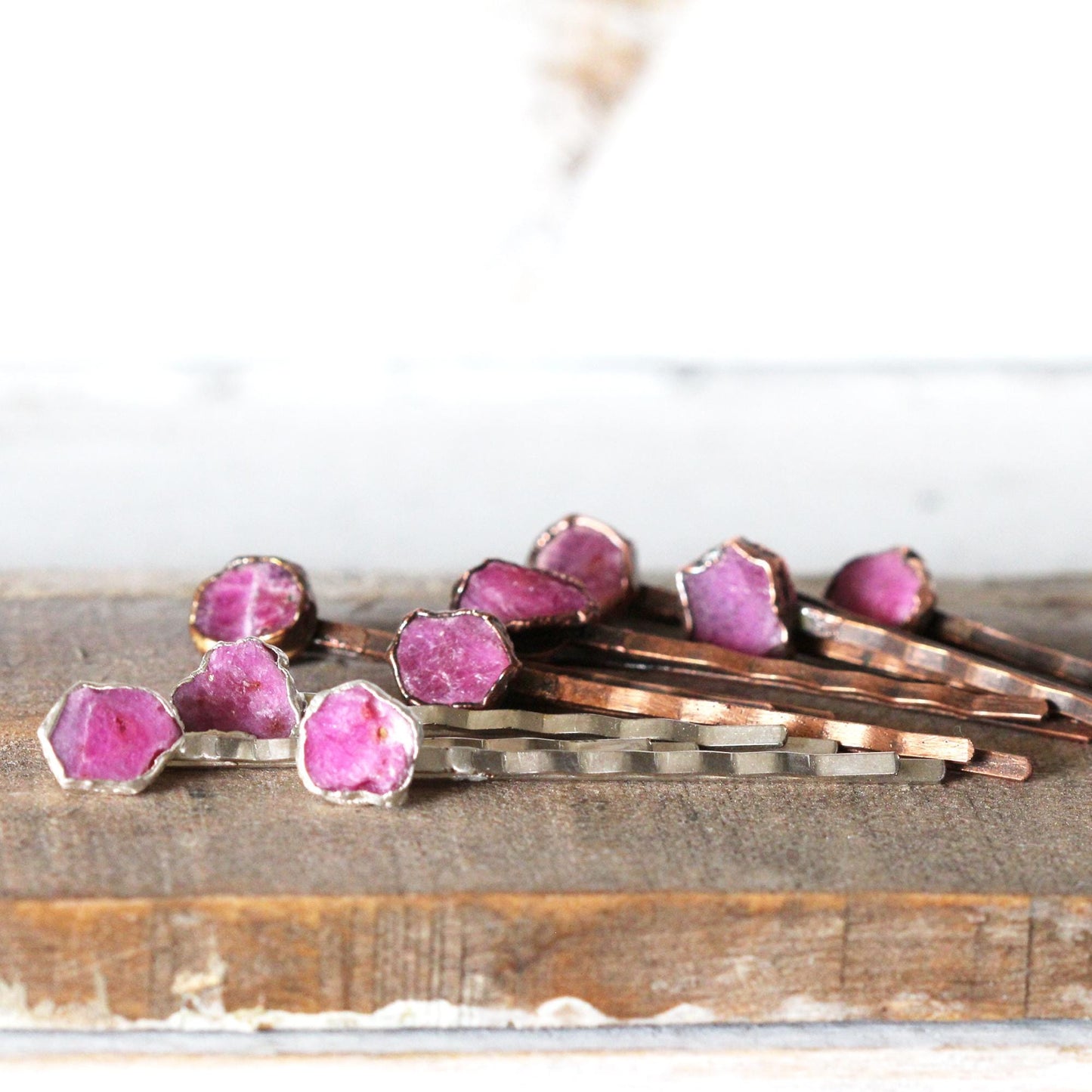 Ruby Bobby Pin- Stone Hair Jewelry - Bridal Hair Accessory