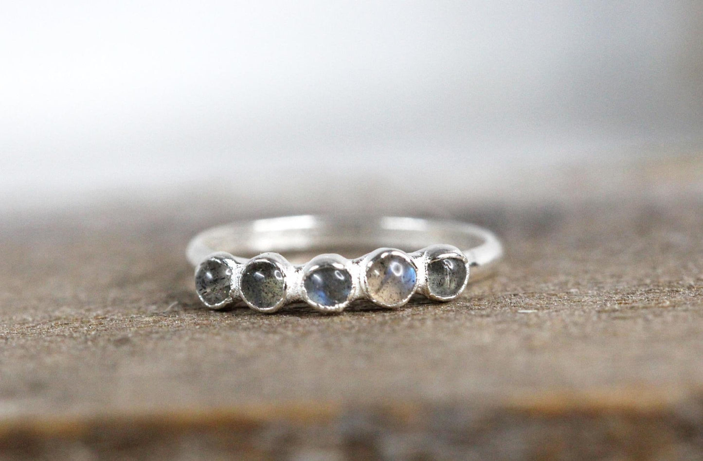 Labradorite Ring - March Birthstone - Multi Stone Ring