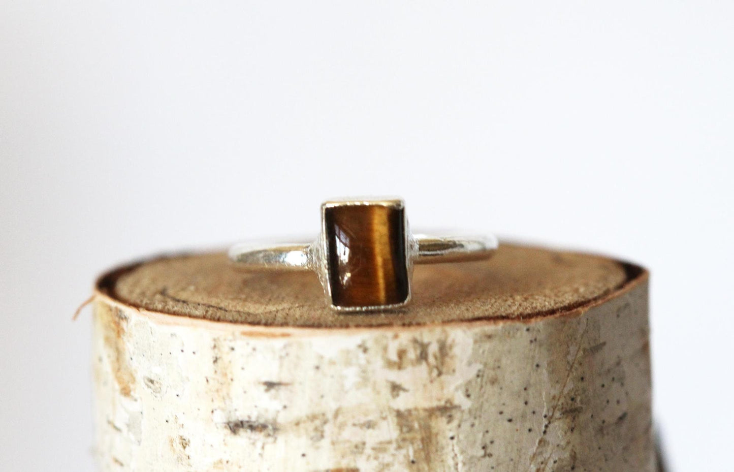 Tiger Eye Ring - Small Stone Ring - Electroformed Copper Jewelry
