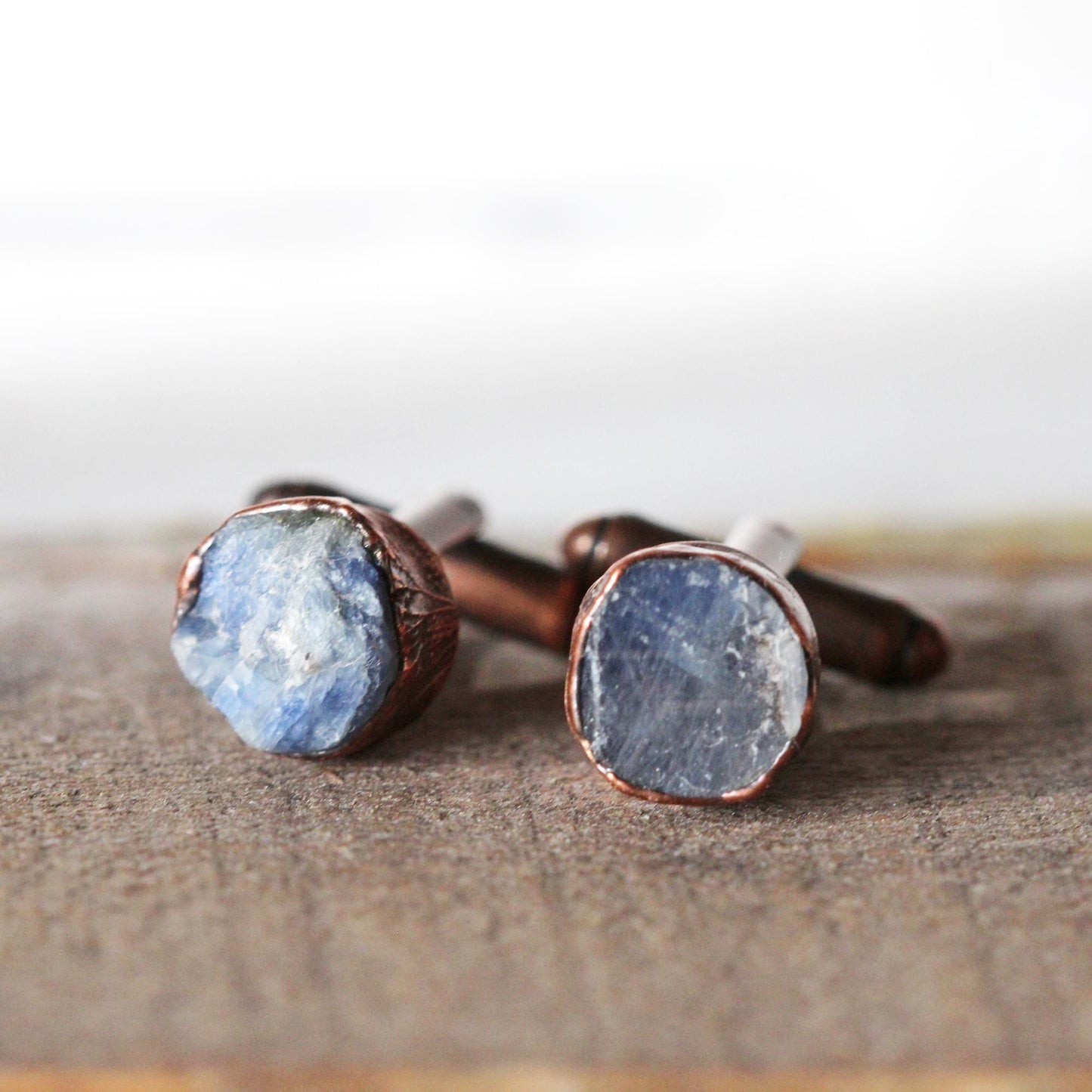 Sapphire Cuff Links - Birthstone Cufflinks - September Birthstone - Graduation Gift