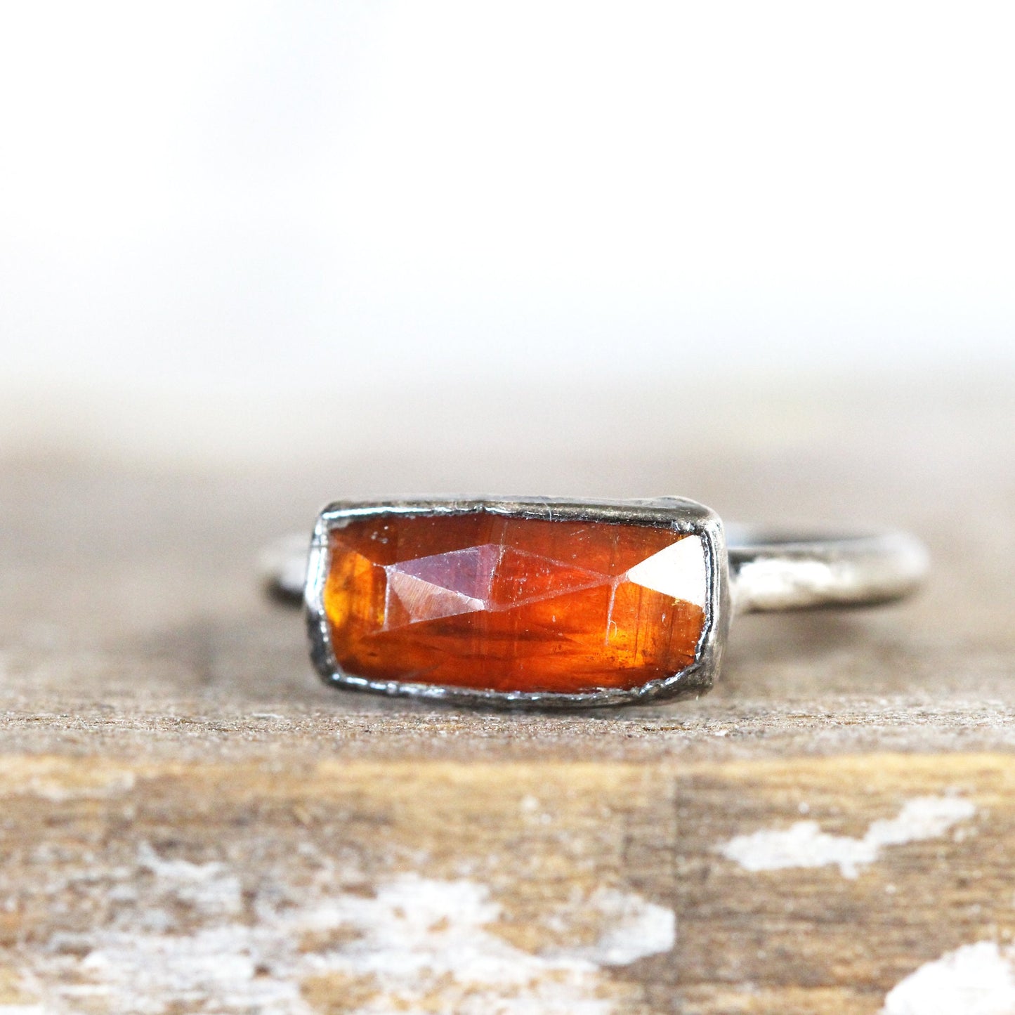 Orange Garnet Ring - Spessartite Ring - January Birthstone Jewelry