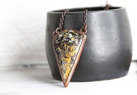 Magnesite Necklace - Copper Necklace - Electroformed Copper