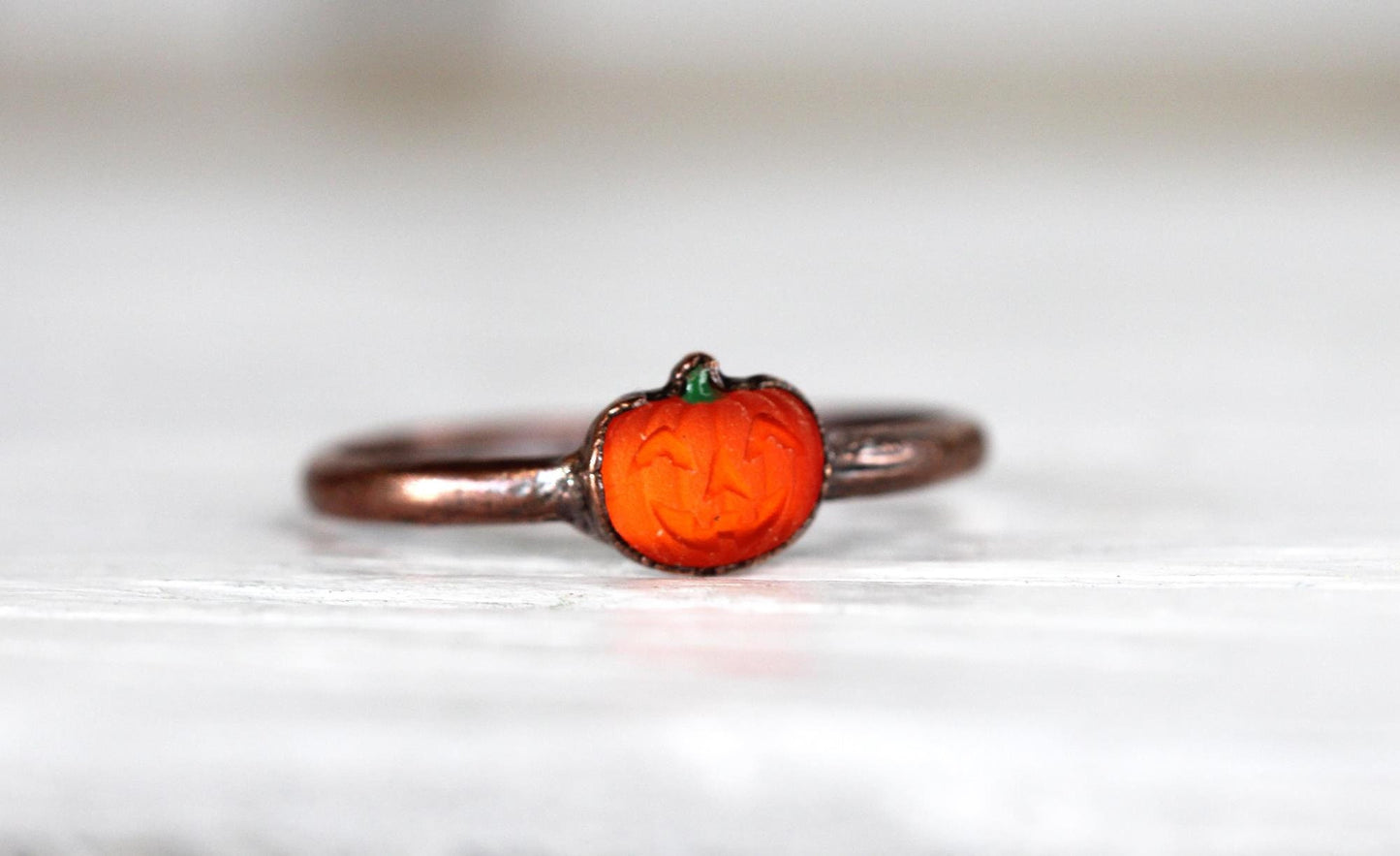 Pumpkin Ring - Orange Jack-O-Lantern - Fall Jewelry