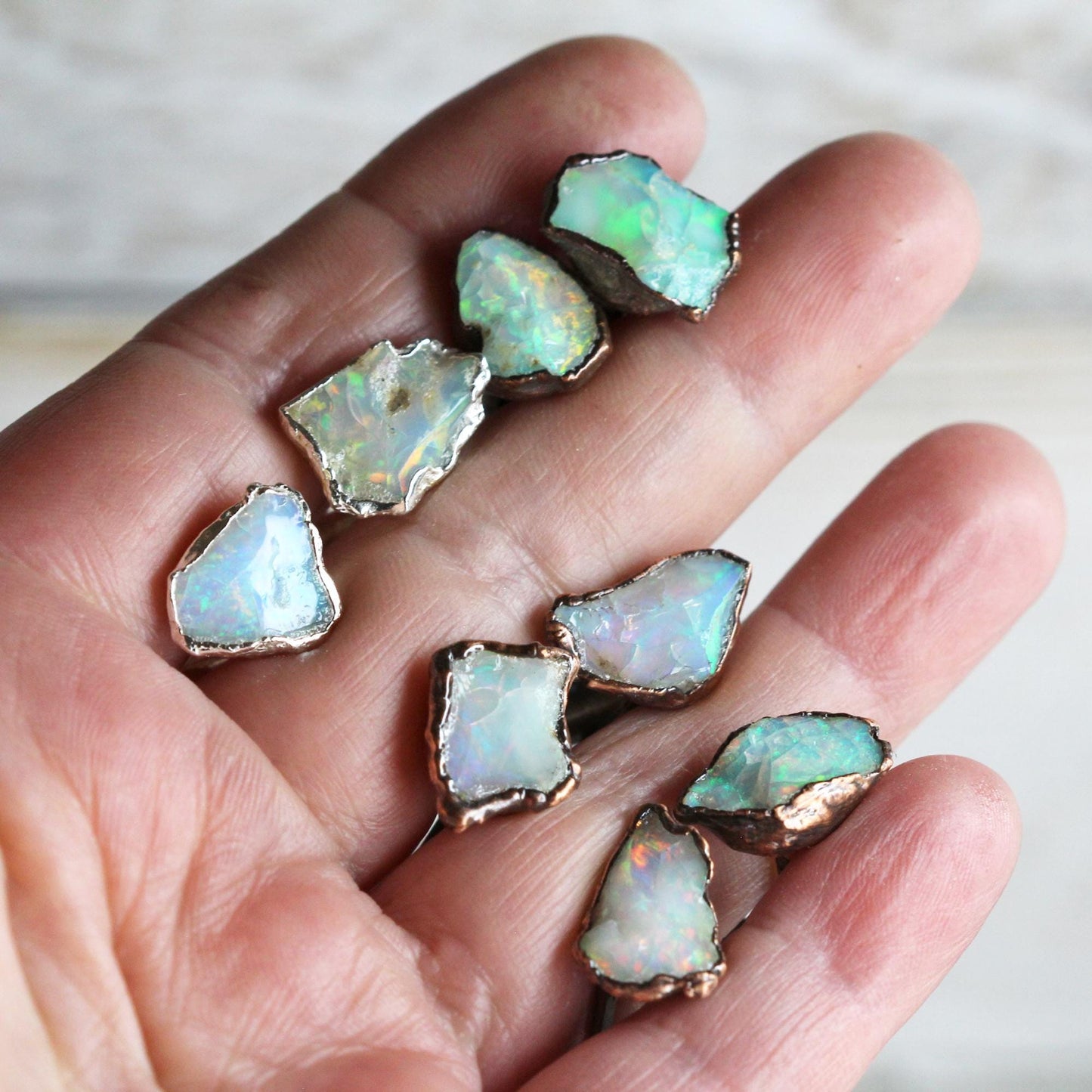 Opal Cuff Links - Groomsmen Gift - Raw Stone Jewelry for Men