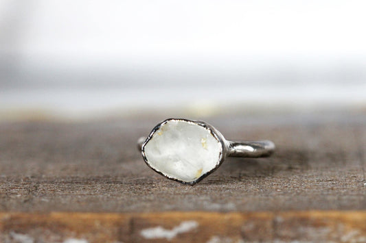 White Topaz Jewelry - Electroformed Jewelry - Statement Ring