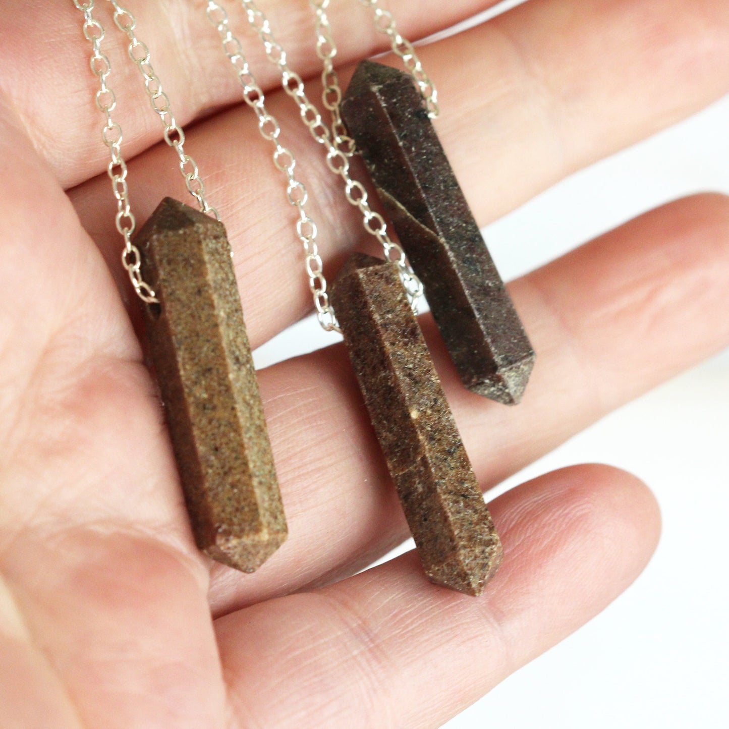 Garnet Point Necklace - January Birthstone - Crystal Pendant - Birthstone Jewelry