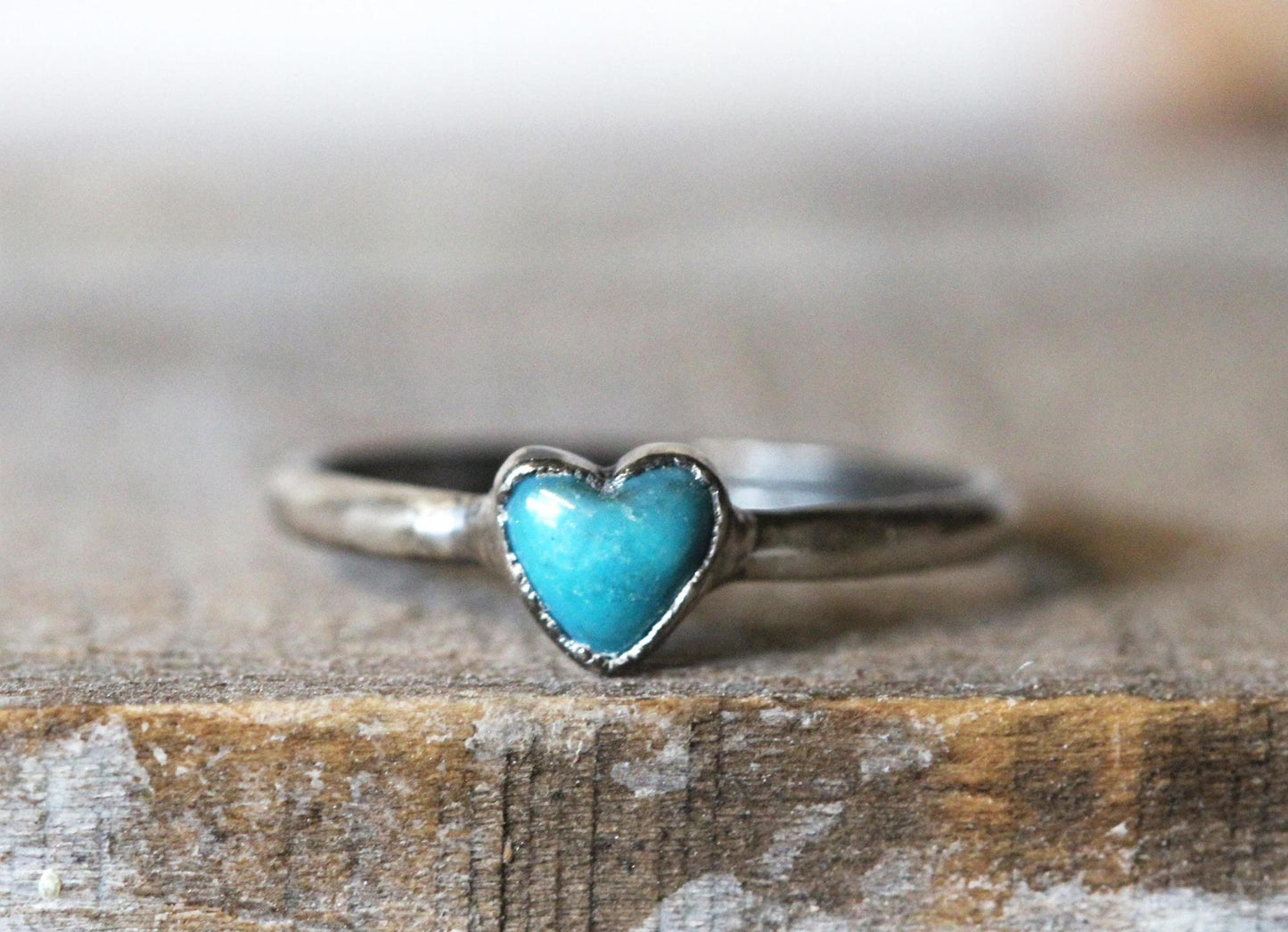 Turquoise Heart Ring - Campitos Turquoise - Electroformed Jewelry