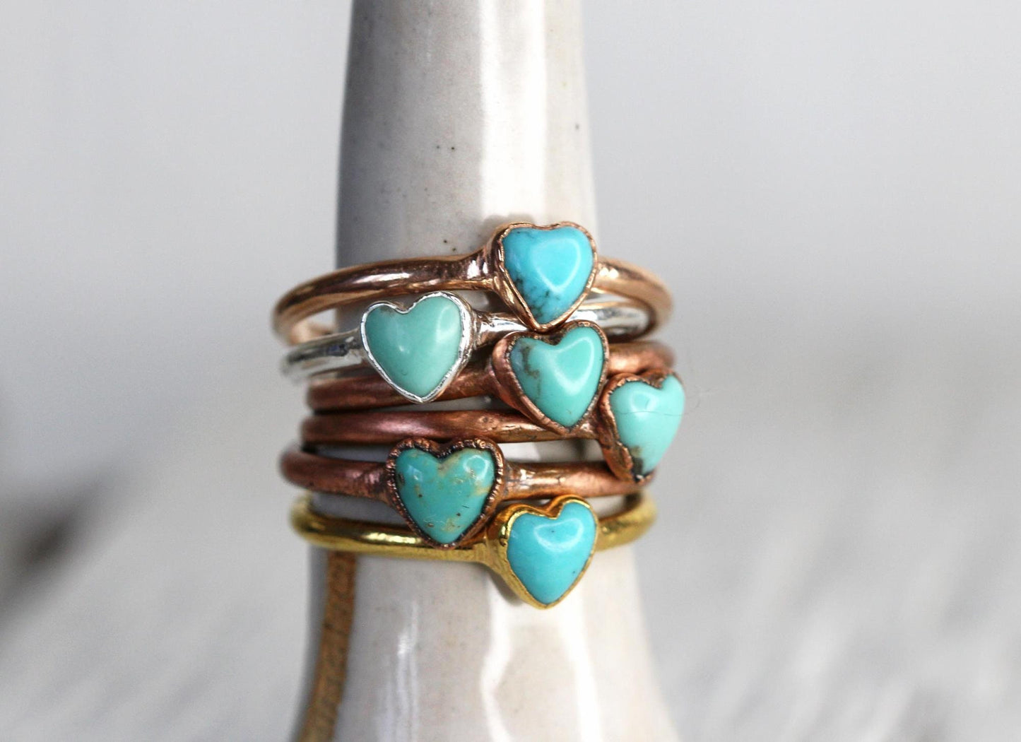 Turquoise Heart Ring - Campitos Turquoise - Electroformed Jewelry